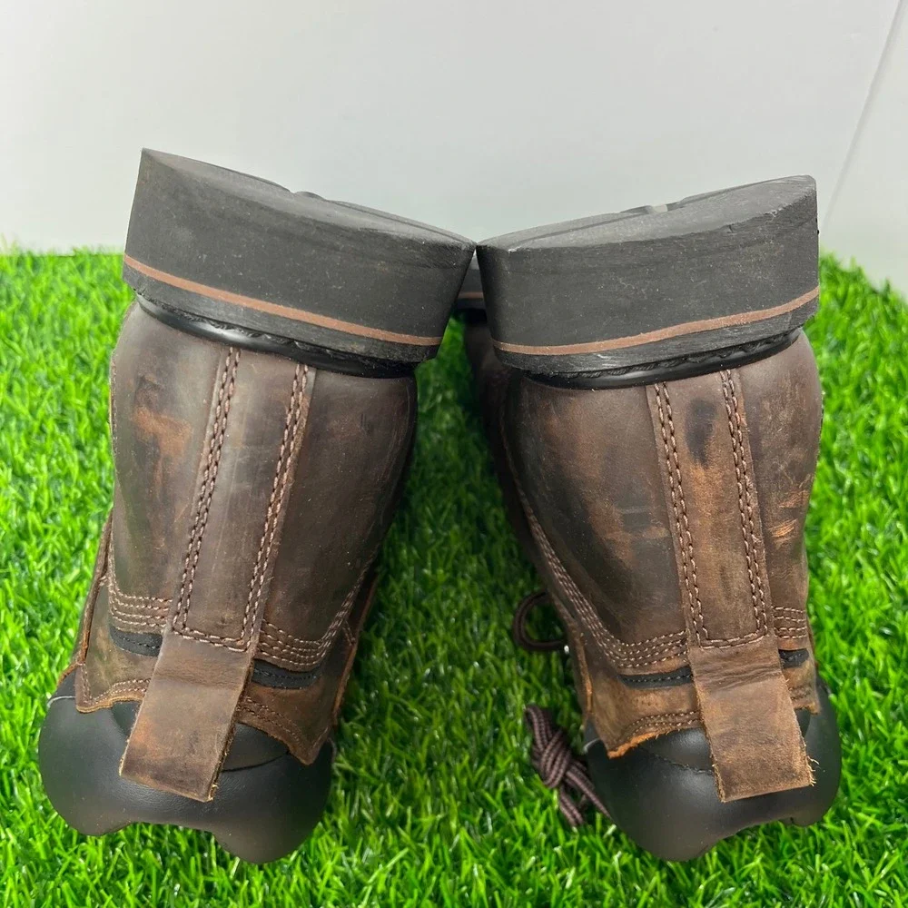 Timberland‎ PRO Mens Brown Leather Steel Toe Work Boots Size 12